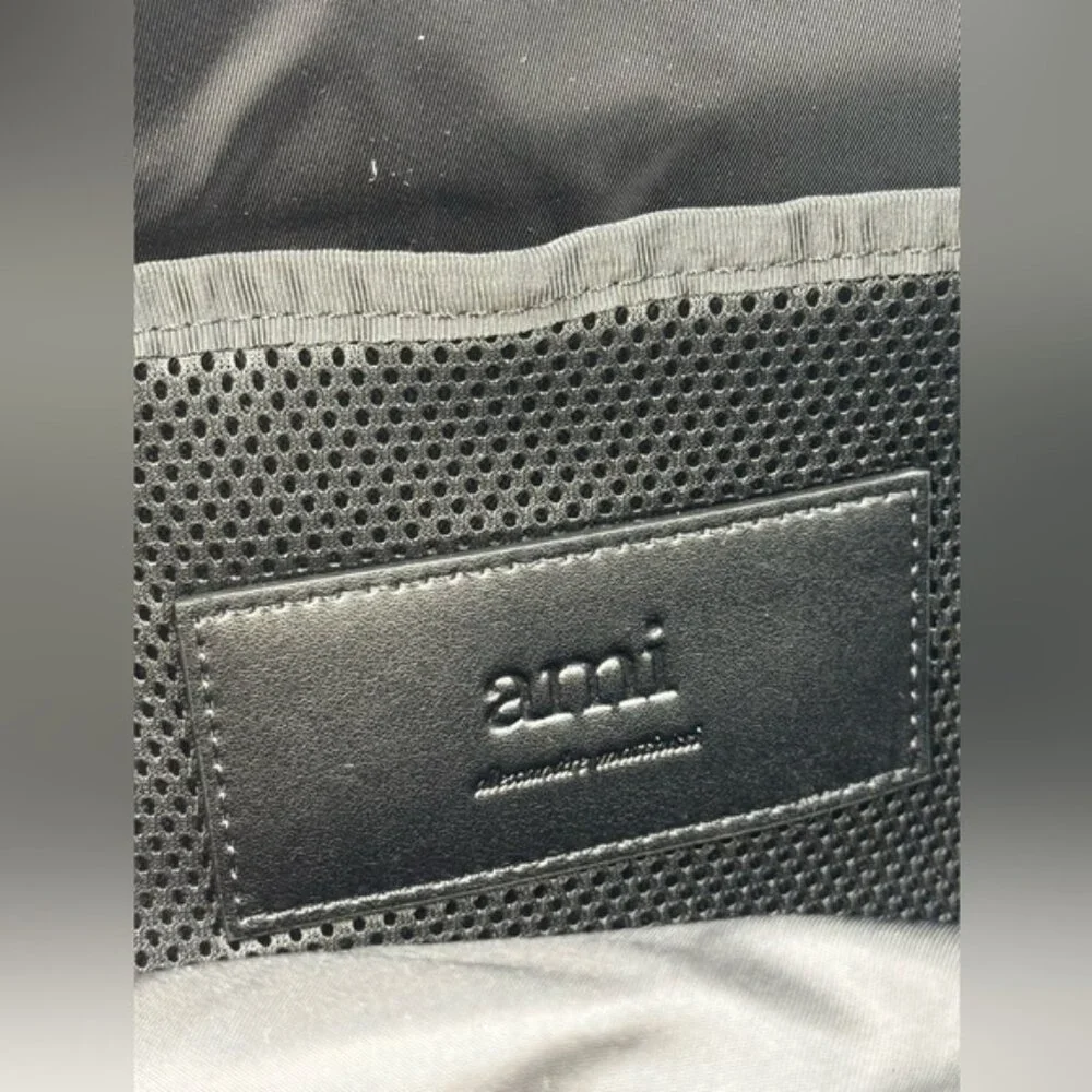 🆕 AMI PARIS 🧿 NWOT Black Ami De Coeur Nylon & Leather Backpack